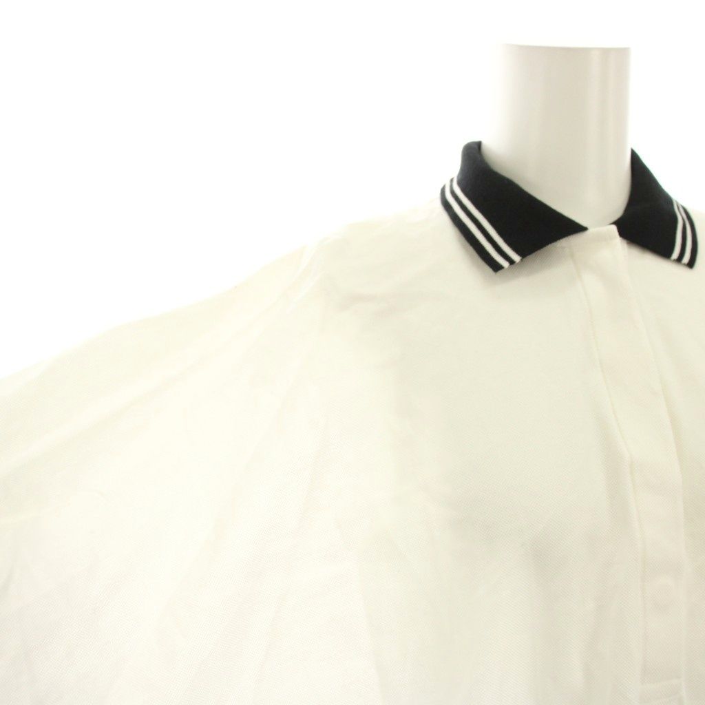 サカイ sacai ポロシャツ 五分袖 ワンポイント刺繍 1 白 ホワイト 黒