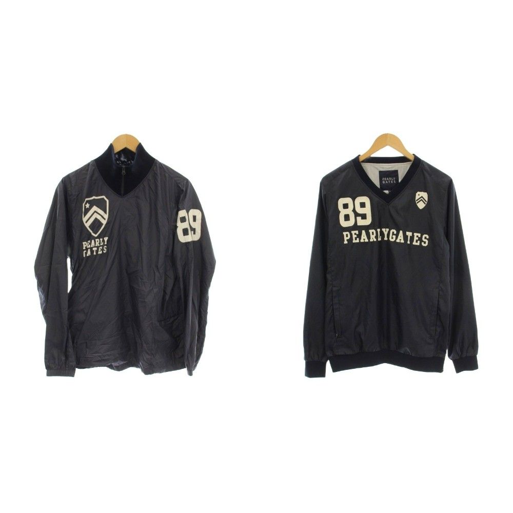 パーリーゲイツ PEARLY GATES ゴルフウェア ナイロンジャケット セット Vネック 長袖 4 ネイビー 紺 053-221103 G