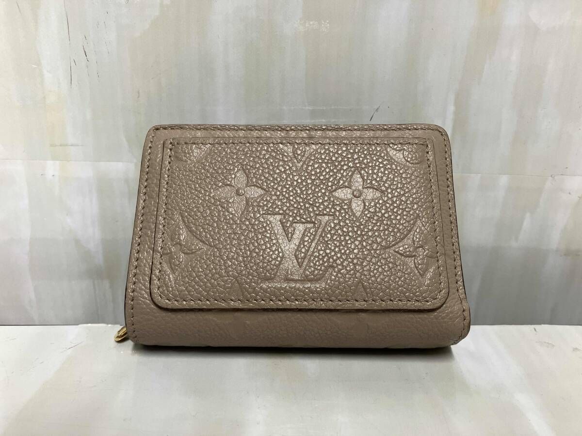 LOUIS VUITTON モノグラム アンプラント ポルトフォイユ ク トゥルトレ-ル 二つ折り財布 ベージュ