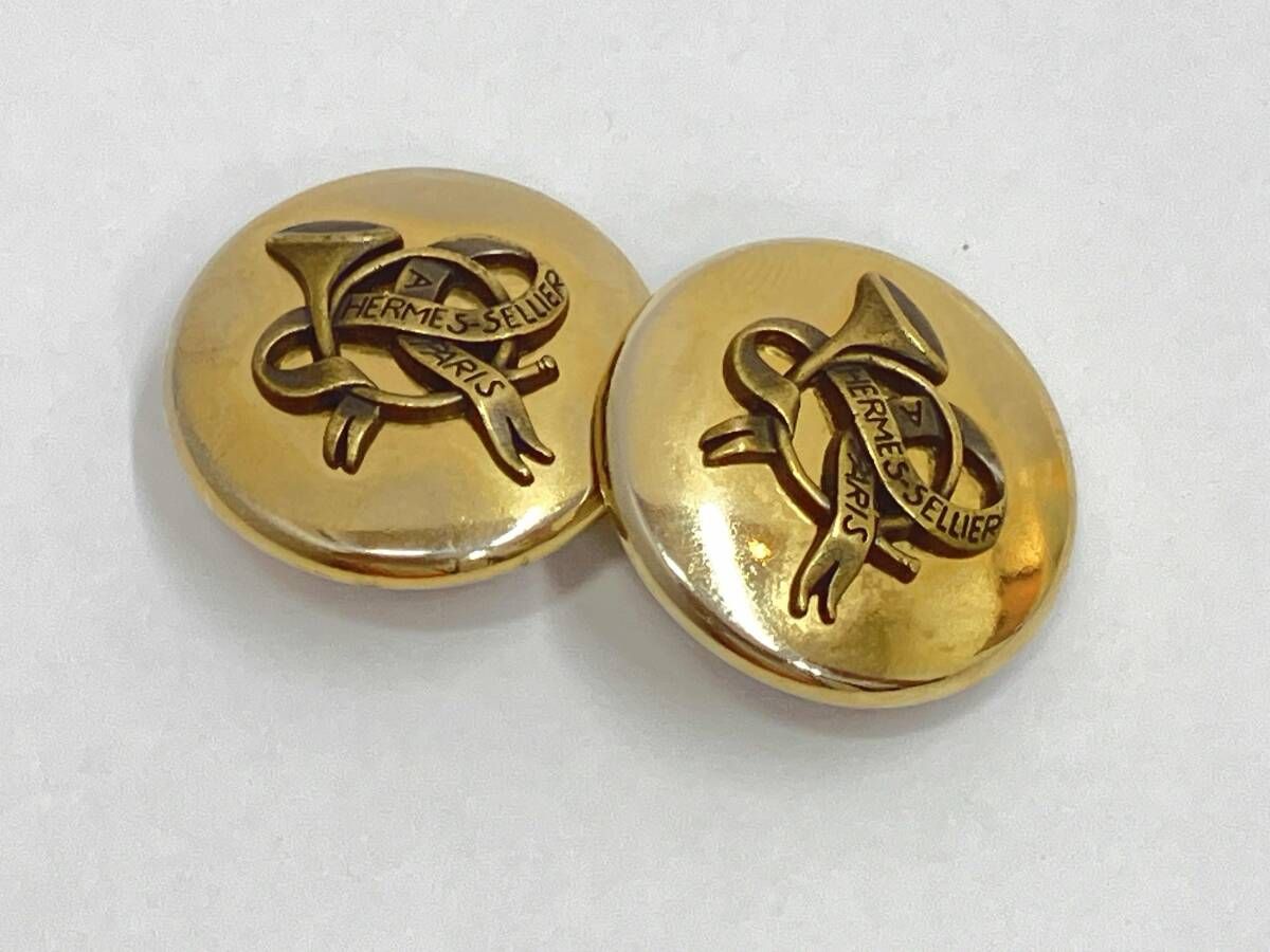 HERMES エルメス イヤリング ホルン 箱有り