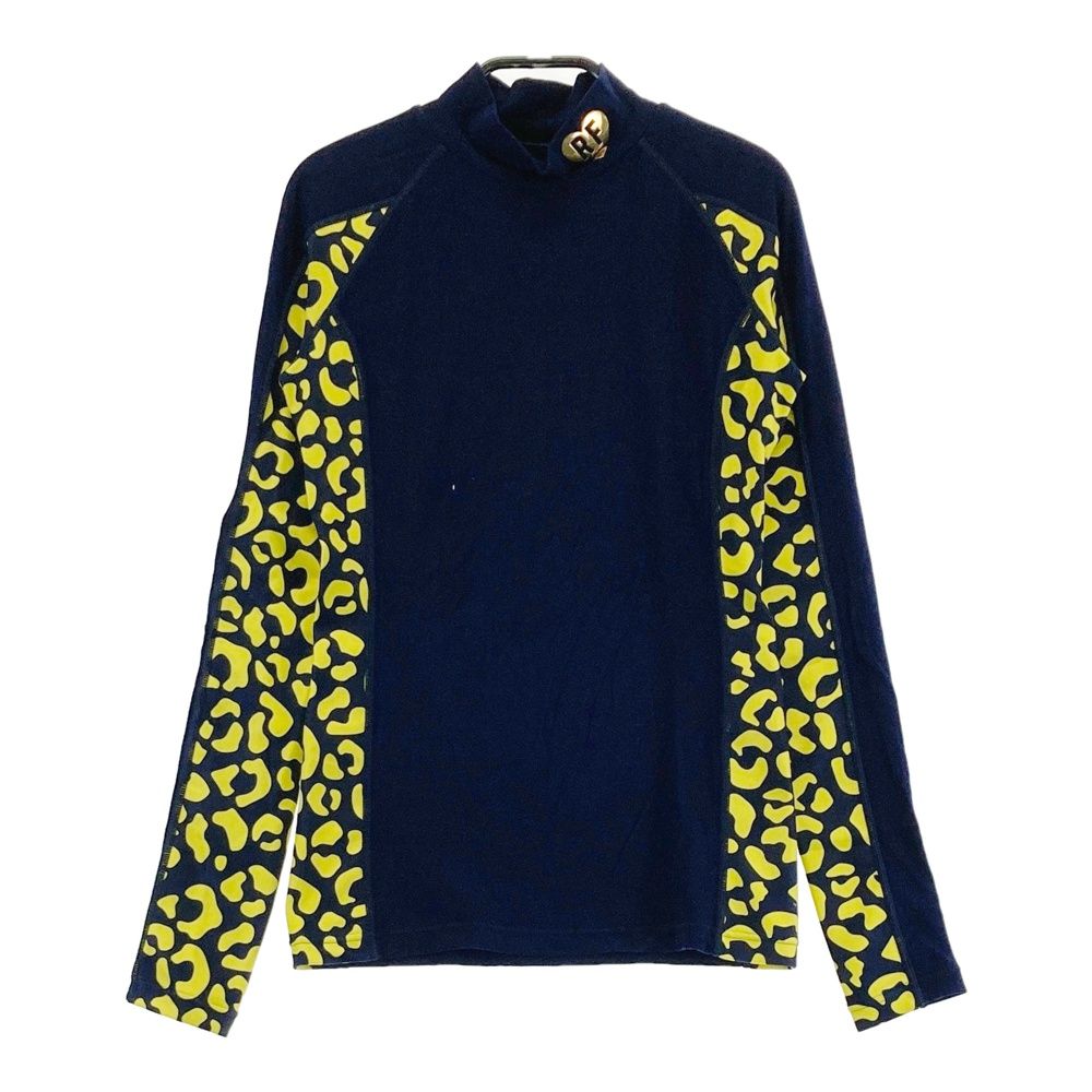 サイズ 36 MARK-LONA マークアンドロナ ハイネック長袖Tシャツ レオパード柄 ネイビー系 240101559621 ゴルフウェア レディース ストスト