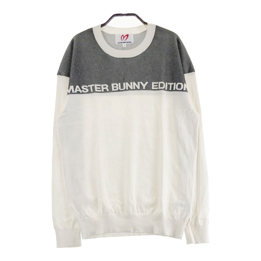 サイズ 4 MASTER BUNNY EDITION マスターバニーエディション カシミヤ混 長袖ニットセーター ベージュ系 240101561453 ゴルフウェア メンズ ストスト