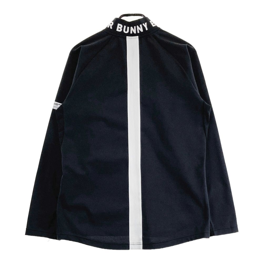 サイズ 5 MASTER BUNNY EDITION マスターバニーエディション 袖ロゴ ハイネック長袖Tシャツ ブラック系 ゴルフウェア メンズ ストスト