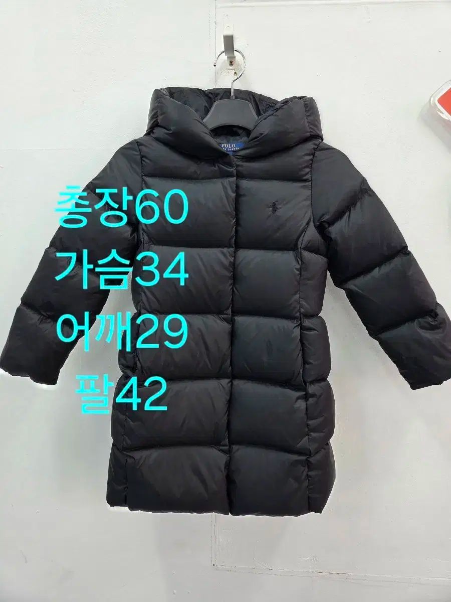 5 ポロラルフローレン キッズ 女の子 ブラック ダウンジャケット ロング丈