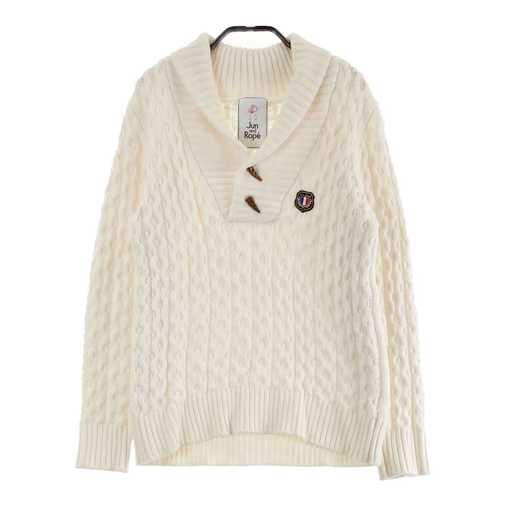 サイズ：M JUN&ROPE ジュン アンド ロペ ショールカラーニットセーター