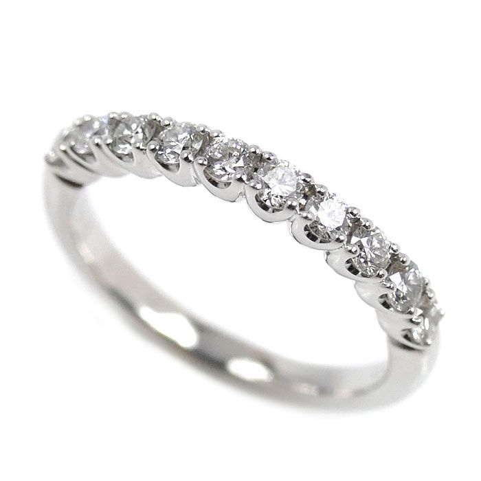 Ponte Vecchio ポンテヴェキオ K18WG ホワイトゴールド ハーフエタニティ リング 指輪 ダイヤモンド0.32ct 6号 2.3g レディース