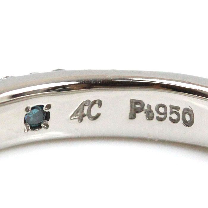 【4℃】ヨンドシー　プラチナ　ハーフエタニティダイヤリング　指輪　シンプル11号 4℃】ヨンドシー プラチナ ハーフエタニティダイヤリング 指輪 シンプル11号