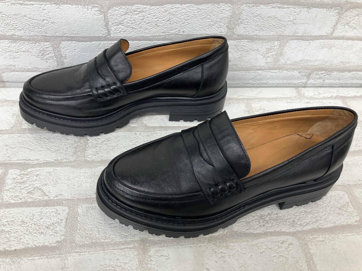 SEZANE セザンヌ コインローファー ブラック レザー レディース サイズ37