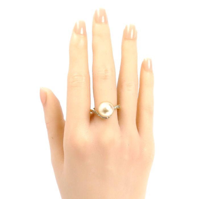 K18YG イエローゴールド パール リング・指輪 南洋パール約11.3mm