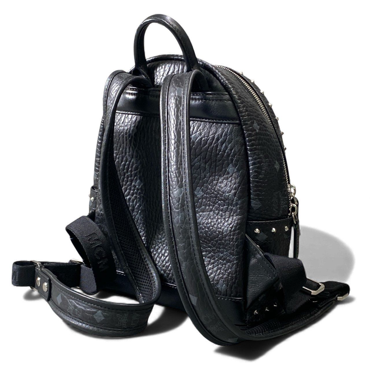  gk 16 MCM エムシーエム STARK BACK PACK スタッズ リュック MINI ブラック レザー バックパック カバン 鞄t 18 r リュック バックパック バッグ
