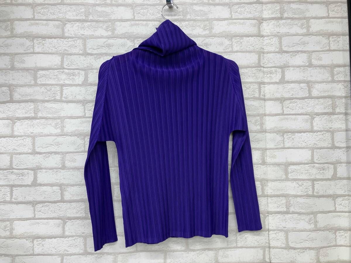 PLEATS PLEASE P93-FK346 プリーツ プリーズ 長袖カットソー メンズ パープル タートルネック イッセイ ミヤケ ドメスティック モード