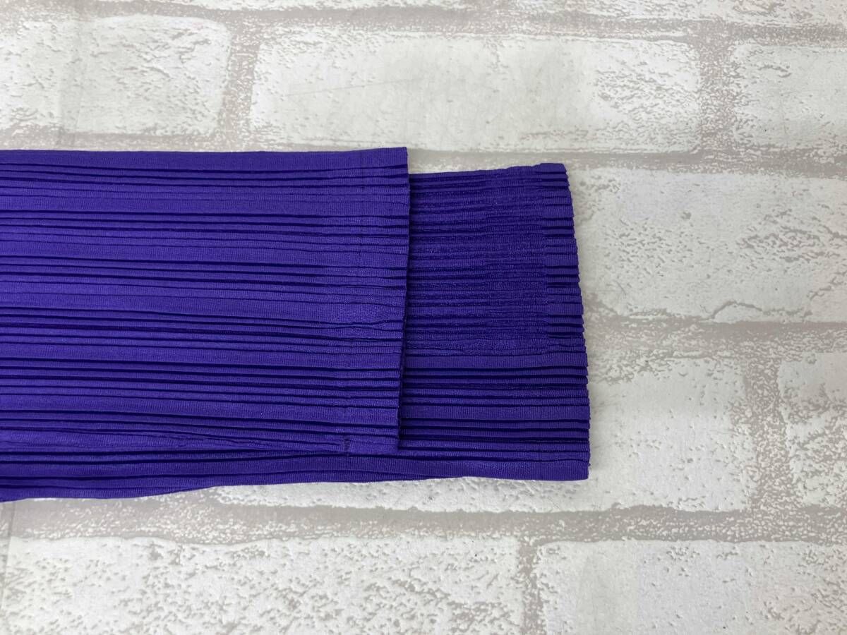  PLEATS PLEASE P 93-FK 346 プリーツ プリーズ 長袖カットソー メンズ パープル タートルネック イッセイ ミヤケ ドメスティック モード 半袖(Tシャツ) Tシャツ カットソー