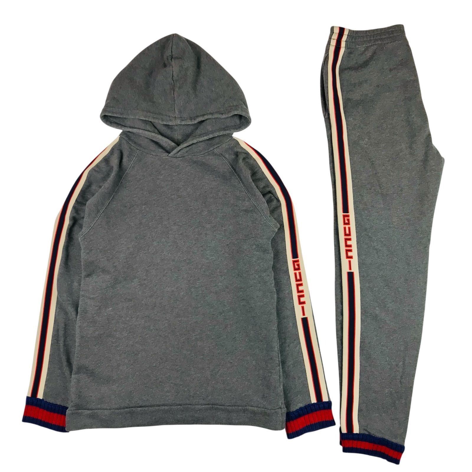 極美品✨GUCCI シェリーライン　ジップ　グレー　トレーナー　ジップ　キッズ5 GUCCI☆グッチ・レディース シェリーライン ブランドロゴデザイン