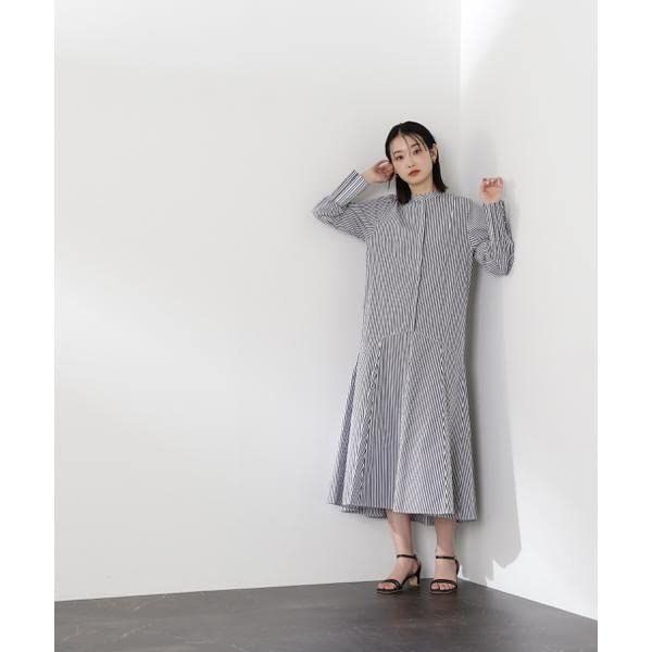  ナチュラルビューティーベーシック カジュアルドレス ペプラムシャツワンピース レディース ブルー その他 フェイスケア