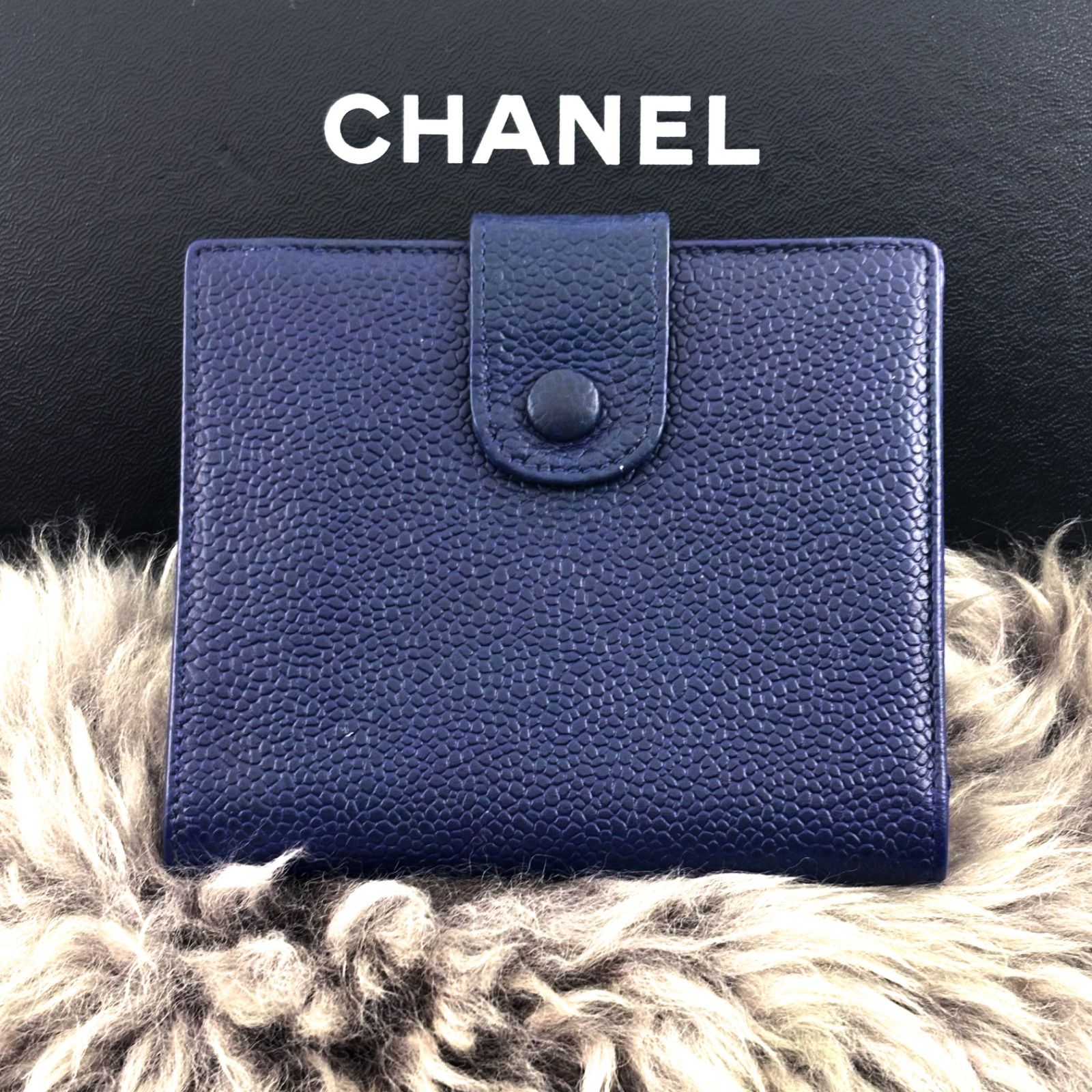 【極美品✨】シャネル 財布 ココステッチ キャビア Wホック 二つ折 美品✨】シャネル 財布 ココステッチ キャビア Wホック 二つ折 - メルカリ