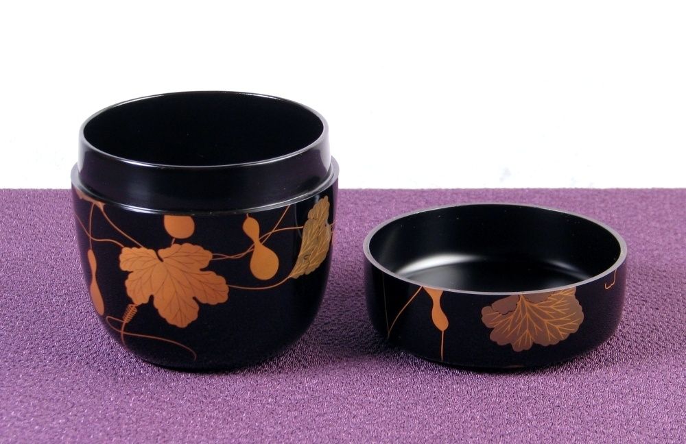 イ716 棗『中村宗伊作』『六瓢蒔絵　中棗　共箱』漆塗　茶道具 イ716 棗『中村宗伊作』『六瓢蒔絵 中棗 共箱』漆塗 茶道具