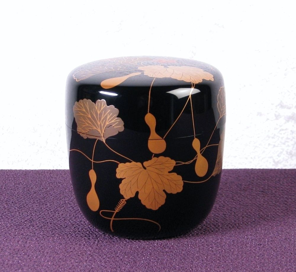 茶道具 山中塗菓子器紙箱付　蒔絵屋伯兆作　蒔絵螺鈿 山中漆器棗 茶道具 山中塗菓子器紙箱付 蒔絵屋伯兆作 蒔絵螺鈿 山中漆器棗 茶道具