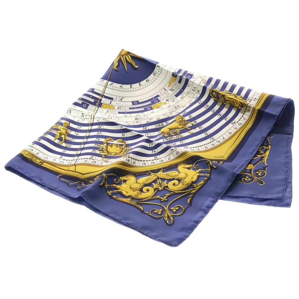 HERMES (エルメス) カレ90 DIES ET HORE 占星術 ブルー マルチカラー