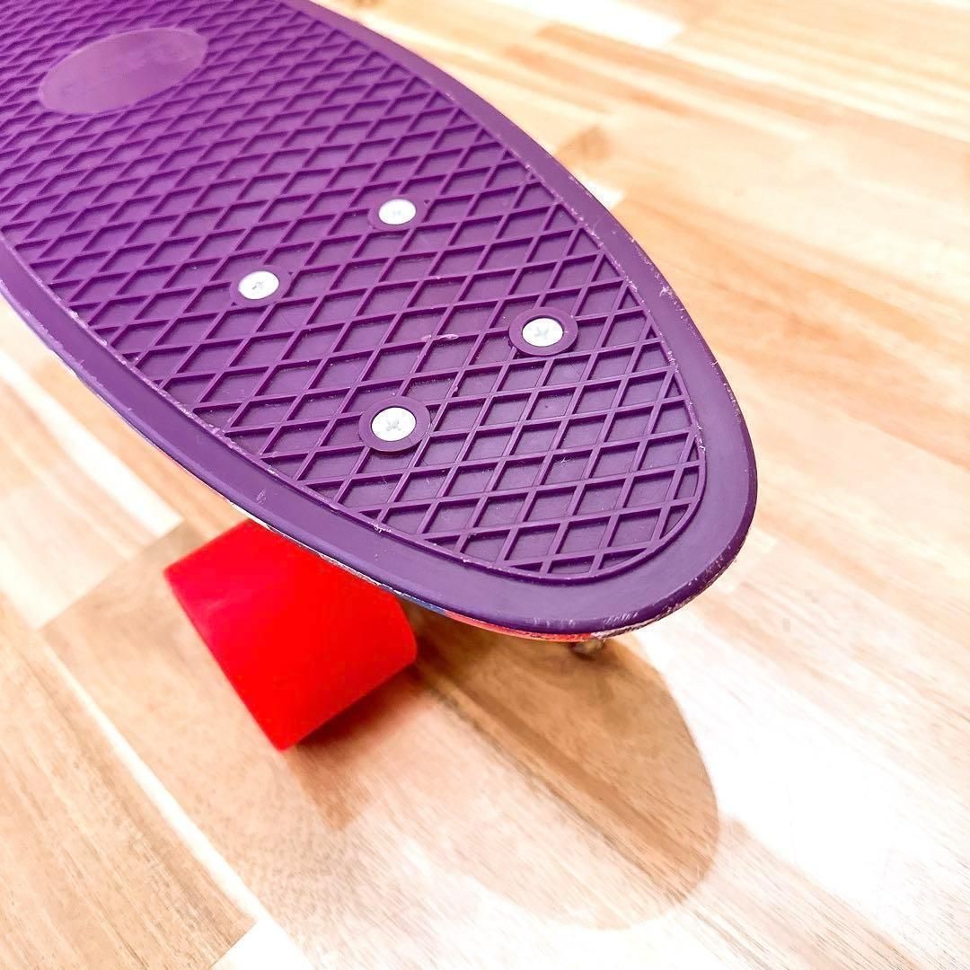 美品【ペニー】Penny ミニ クルーザー ネイティブ柄 スケートボード 紫×赤