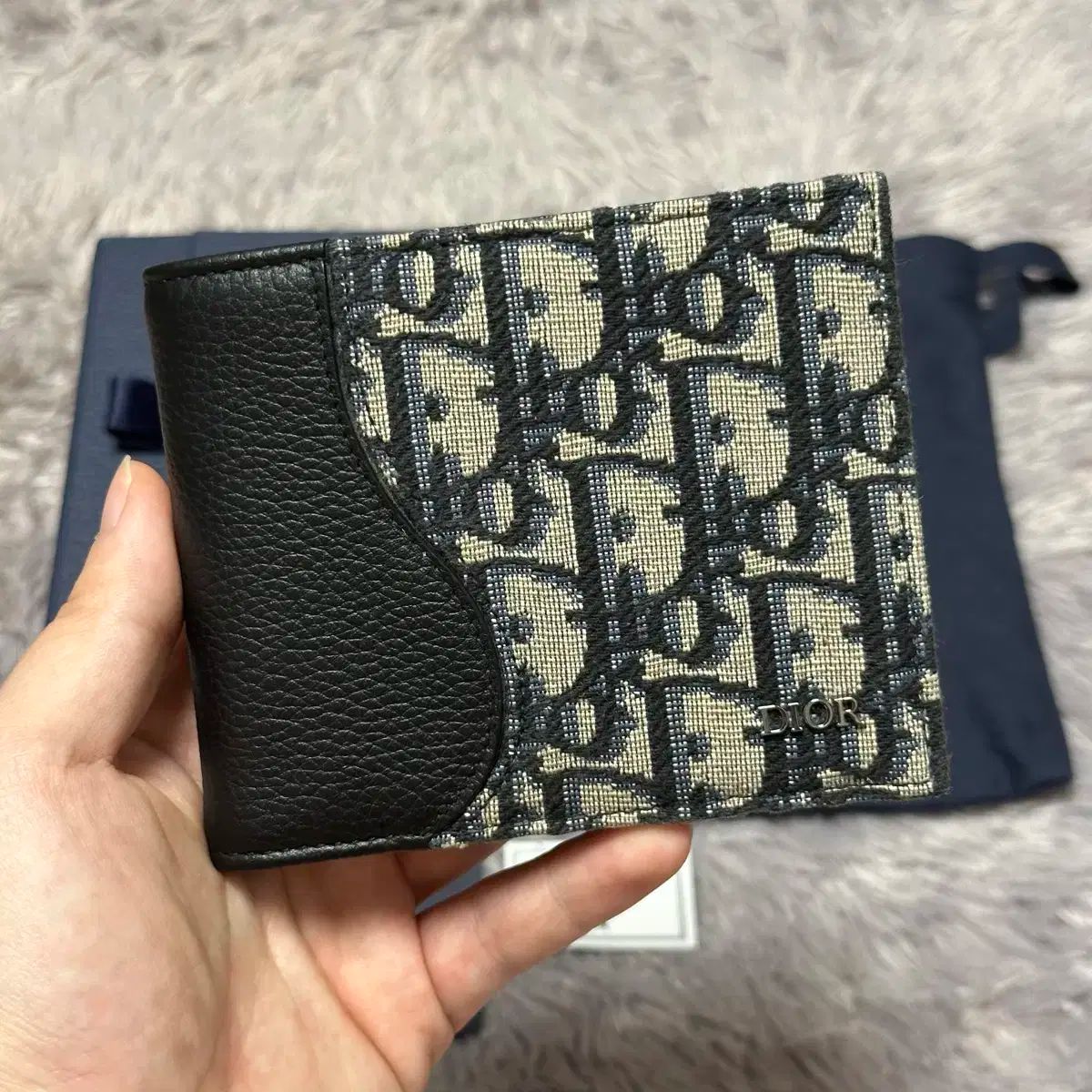 フルセット ディオール オブリーク 二つ折り財布 ベージュ 新モデル