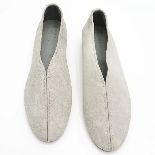 YOAK CITY スエードレザー カンフーシューズ サイズ 43 グレー ヨーク メンズ 5L B0589S JNLY18