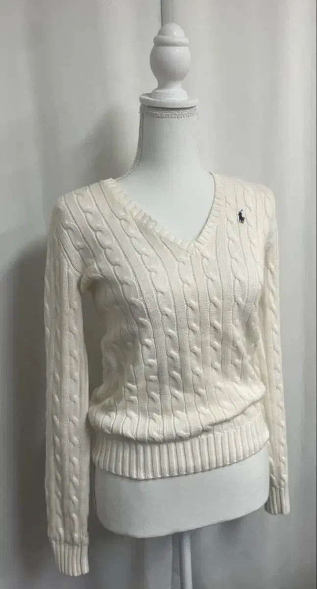 ポロラルフローレン ケーブルニット Vネック アイボリー