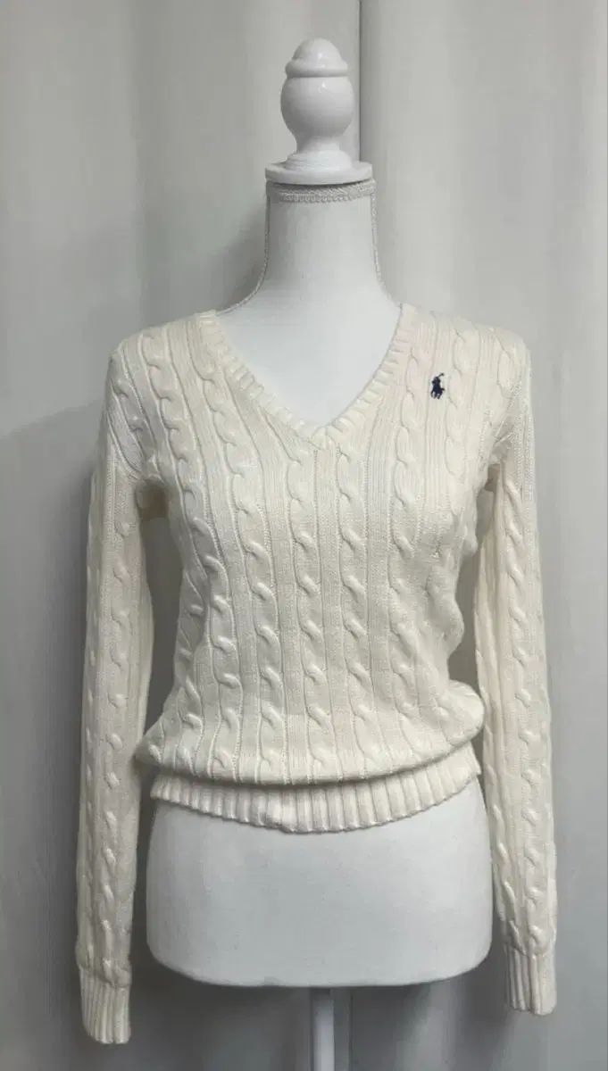 ポロラルフローレン ケーブルニット Vネック アイボリー