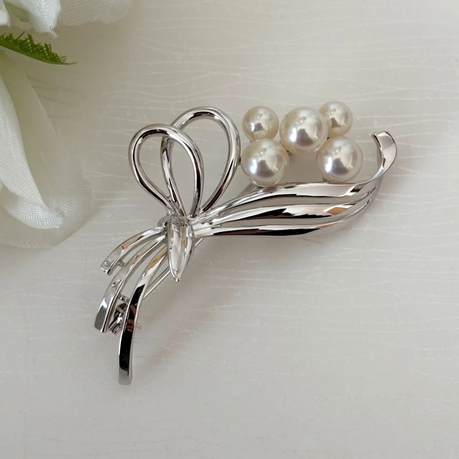 431【ミキモト】シルバー ブローチ パール 花束 MIKIMOTO ミキモト