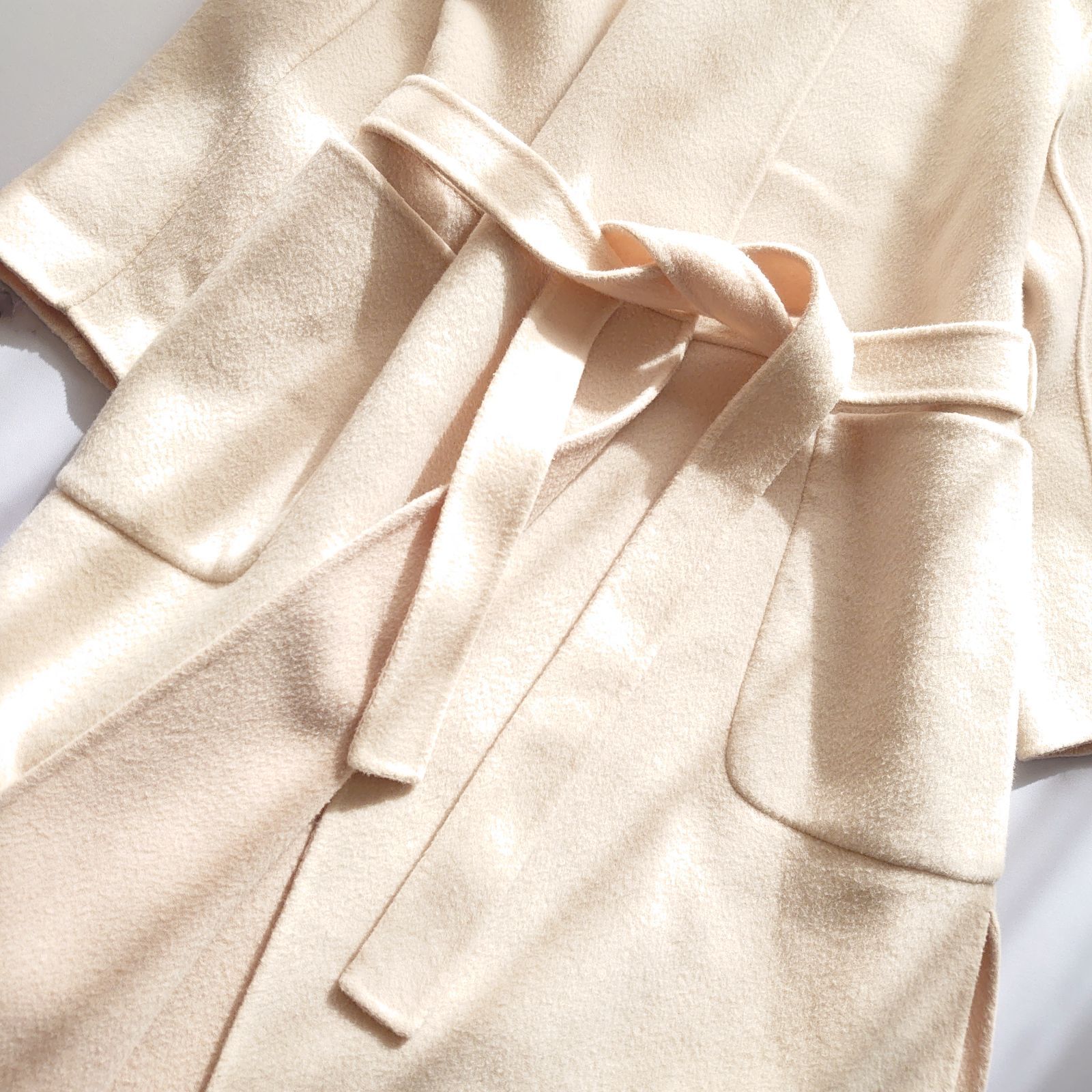 美品✨ROPE ロペ ダブルフェイス リバー ベルテッド コート リバーシブル ロペ リバーシブル ダブルフェイスリバー ベルテッドコート アイボリー