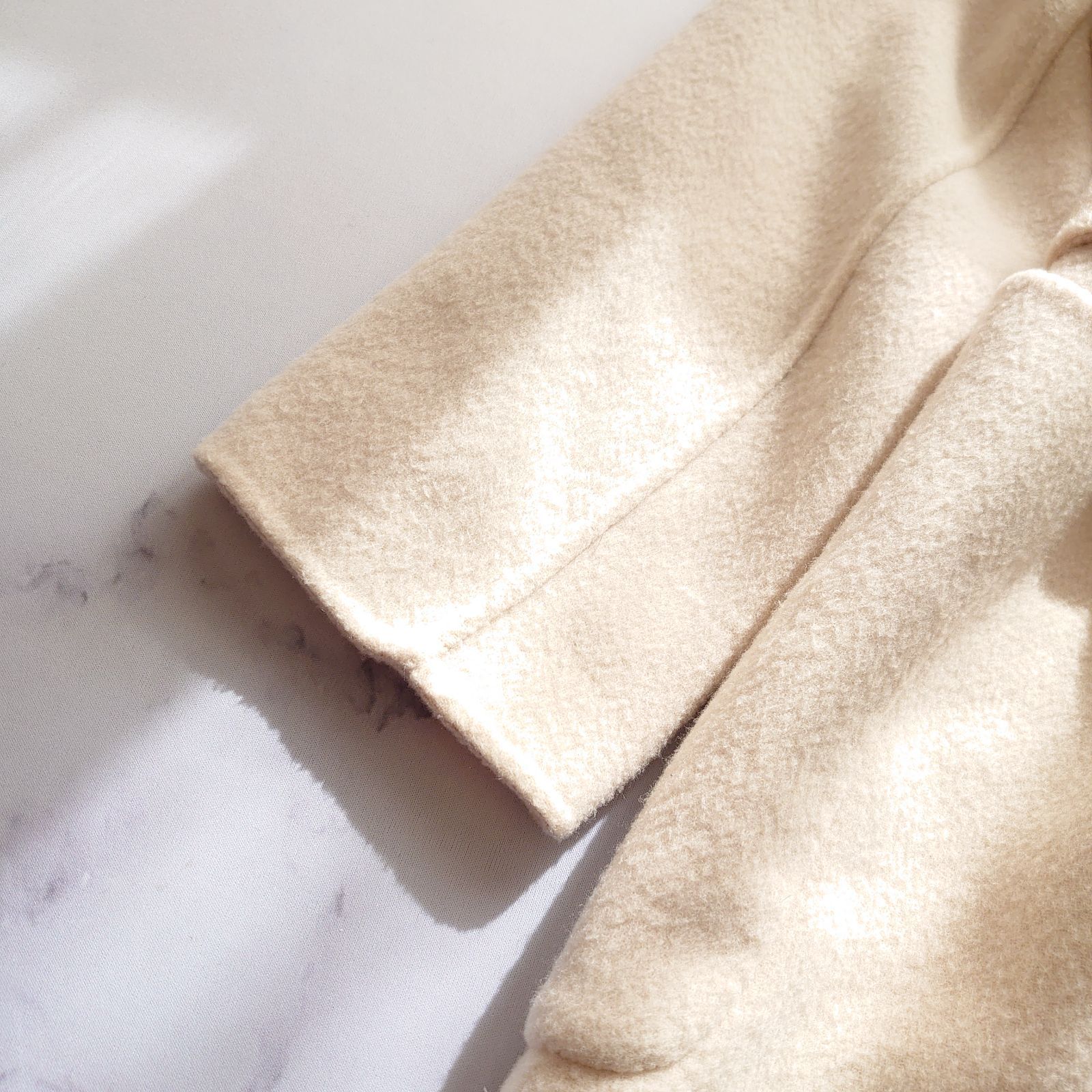 ロペ リバーシブル ダブルフェイスリバー ベルテッドコート アイボリー