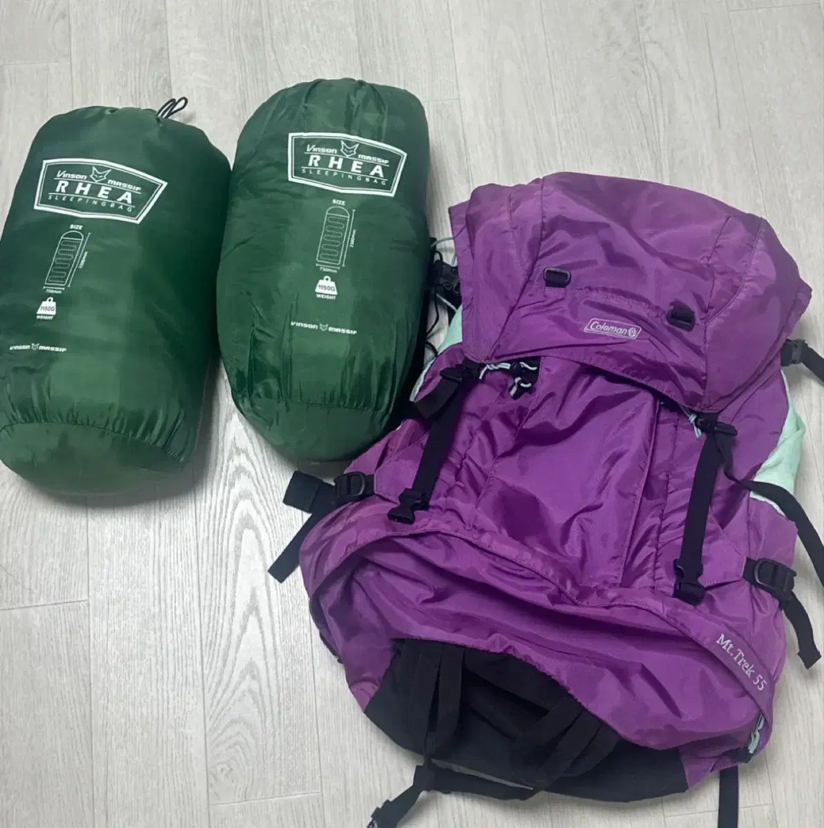 コールマン Mt Trek 35 登山 リュック Rhea 寝袋 2個