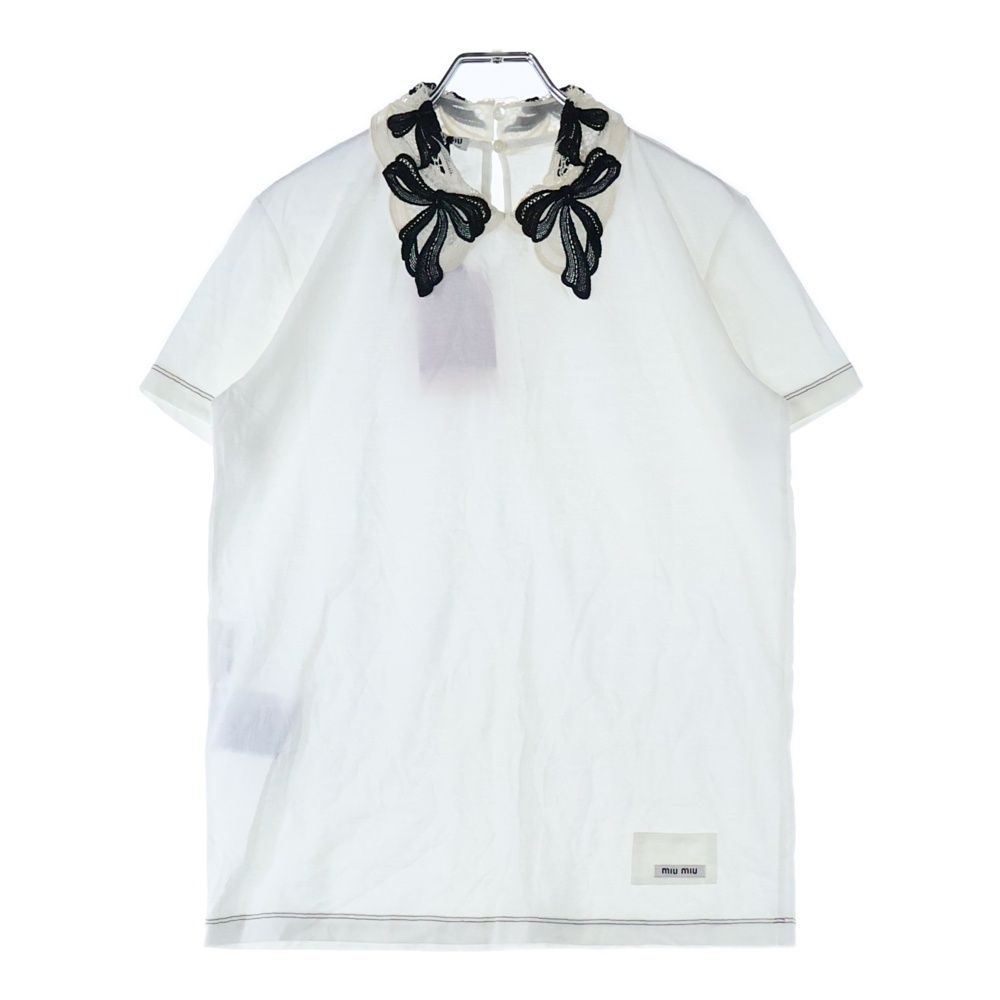 miumiu (ミュウミュウ) 17SS リボンモチーフ レースカラー 裾ロゴ 