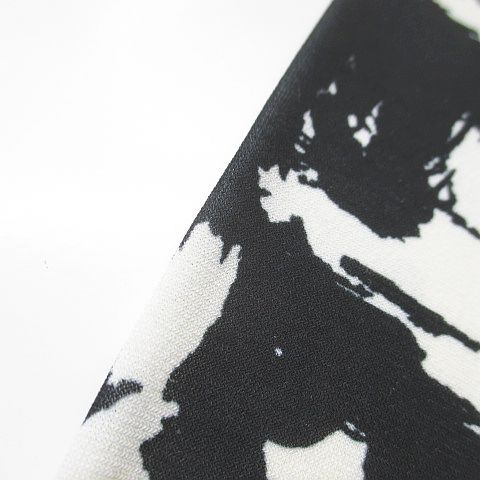  ケイミー Kay me 七分袖 膝丈 フ ワンピース 7 黒系 ブラック ストレッチ 総柄 長袖 七分袖 ひざ丈ワンピース