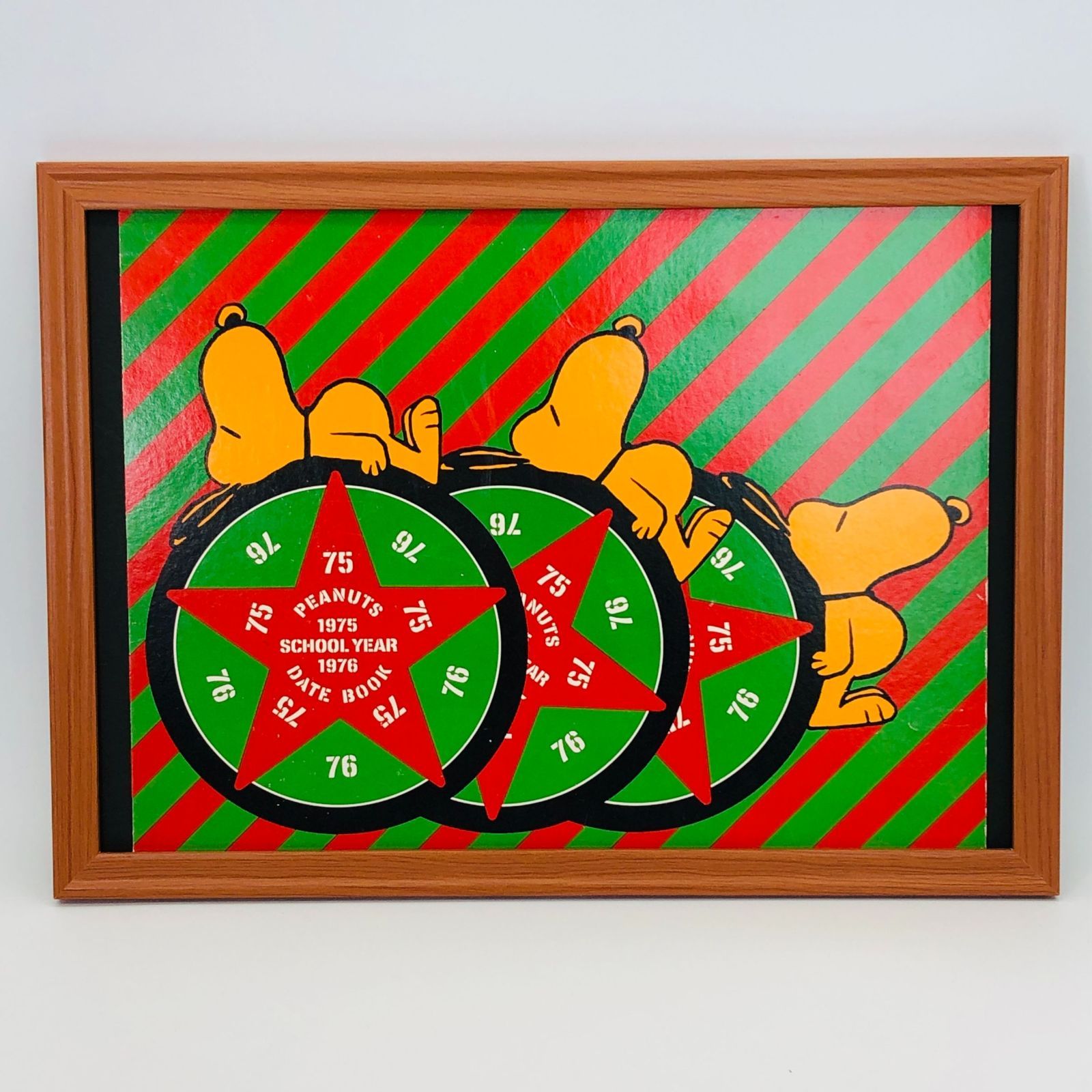 ビンテージ カレンダー ポスター ピーナッツ スヌーピー 額付