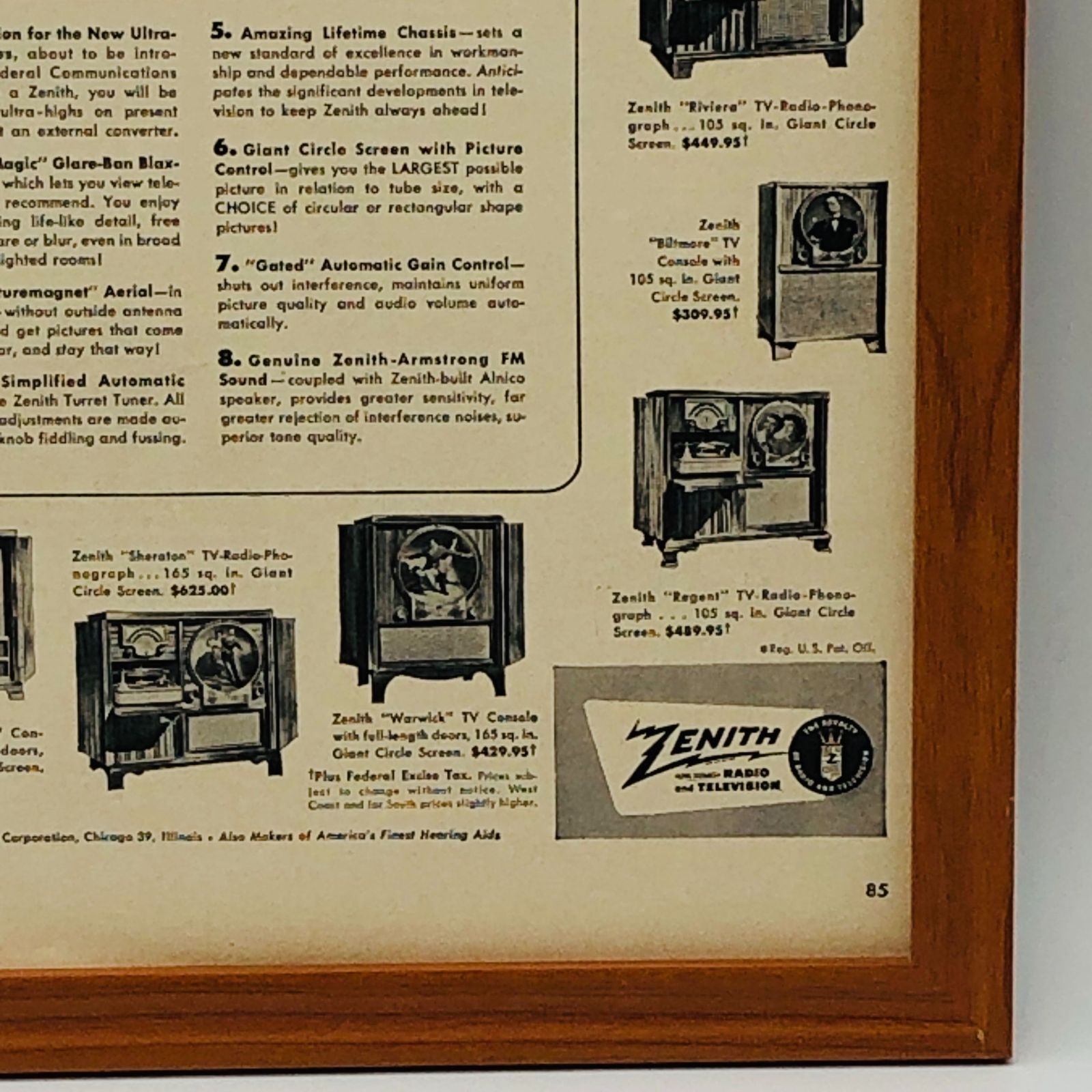 ビンテージ 広告 ポスター 『 ゼニス レトロ 昭和 ( Zenith