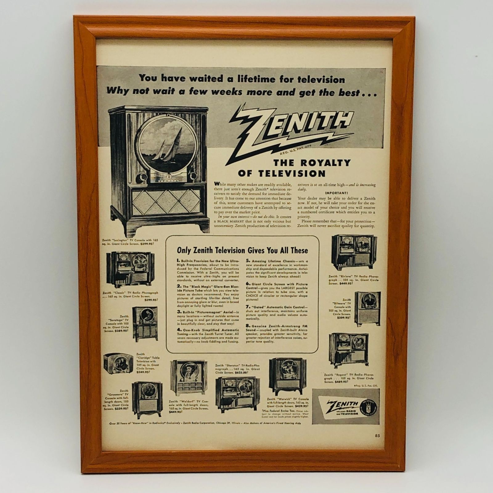 ビンテージ 広告 ポスター 『 ゼニス レトロ 昭和 ( Zenith