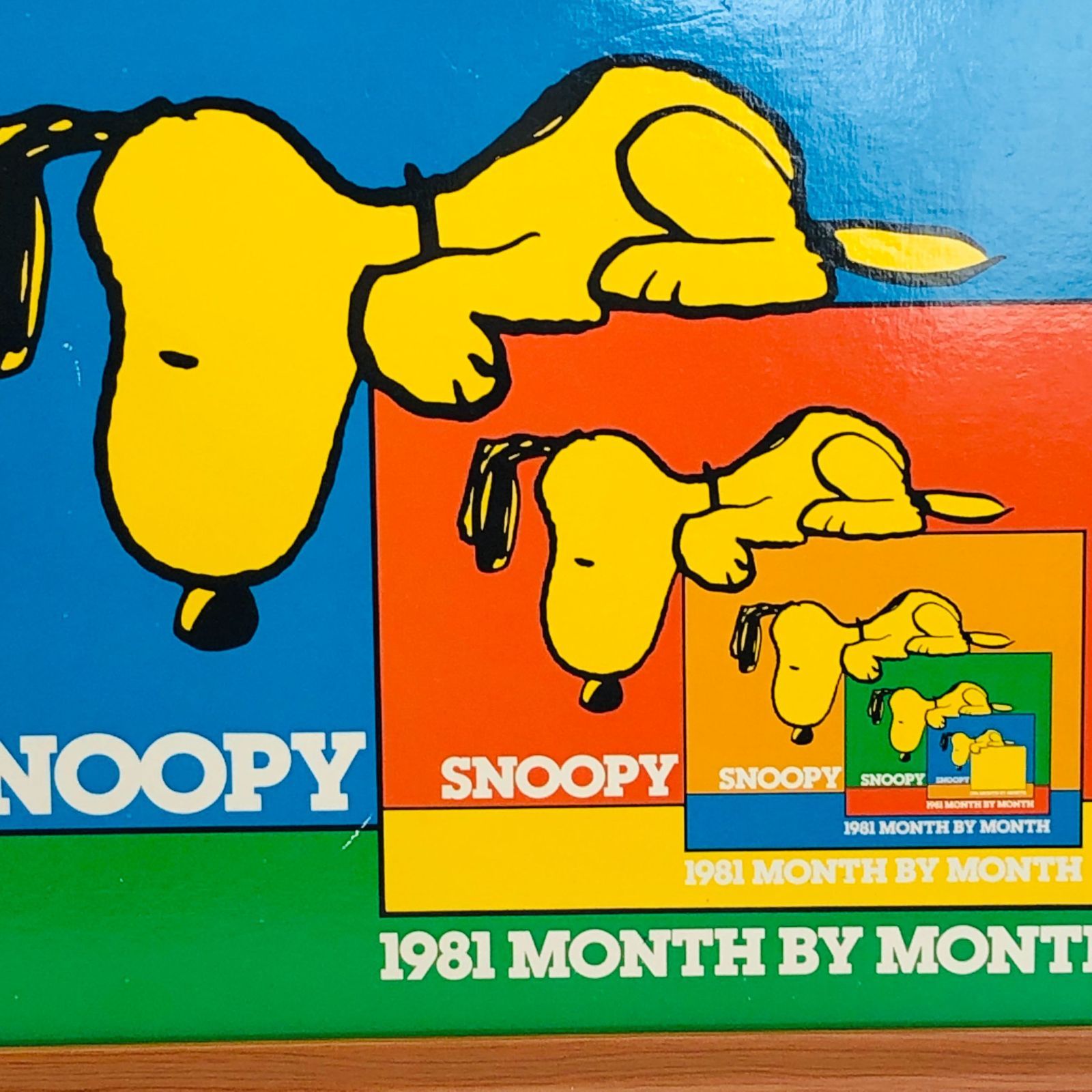 ビンテージ カレンダー ポスター ピーナッツ スヌーピー（Snoopy） 額