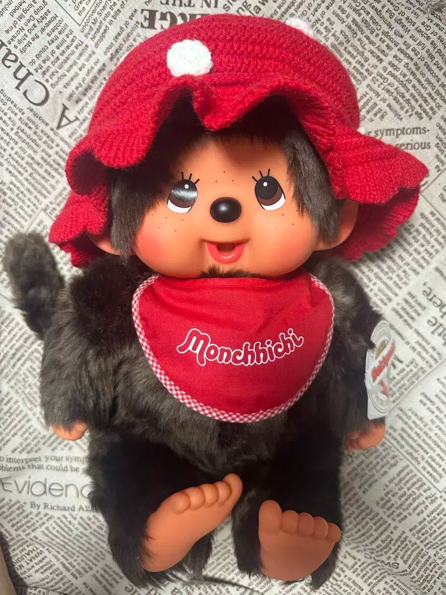 新コンディション モンチッチ ゴー ラージ シッティング いちご帽子