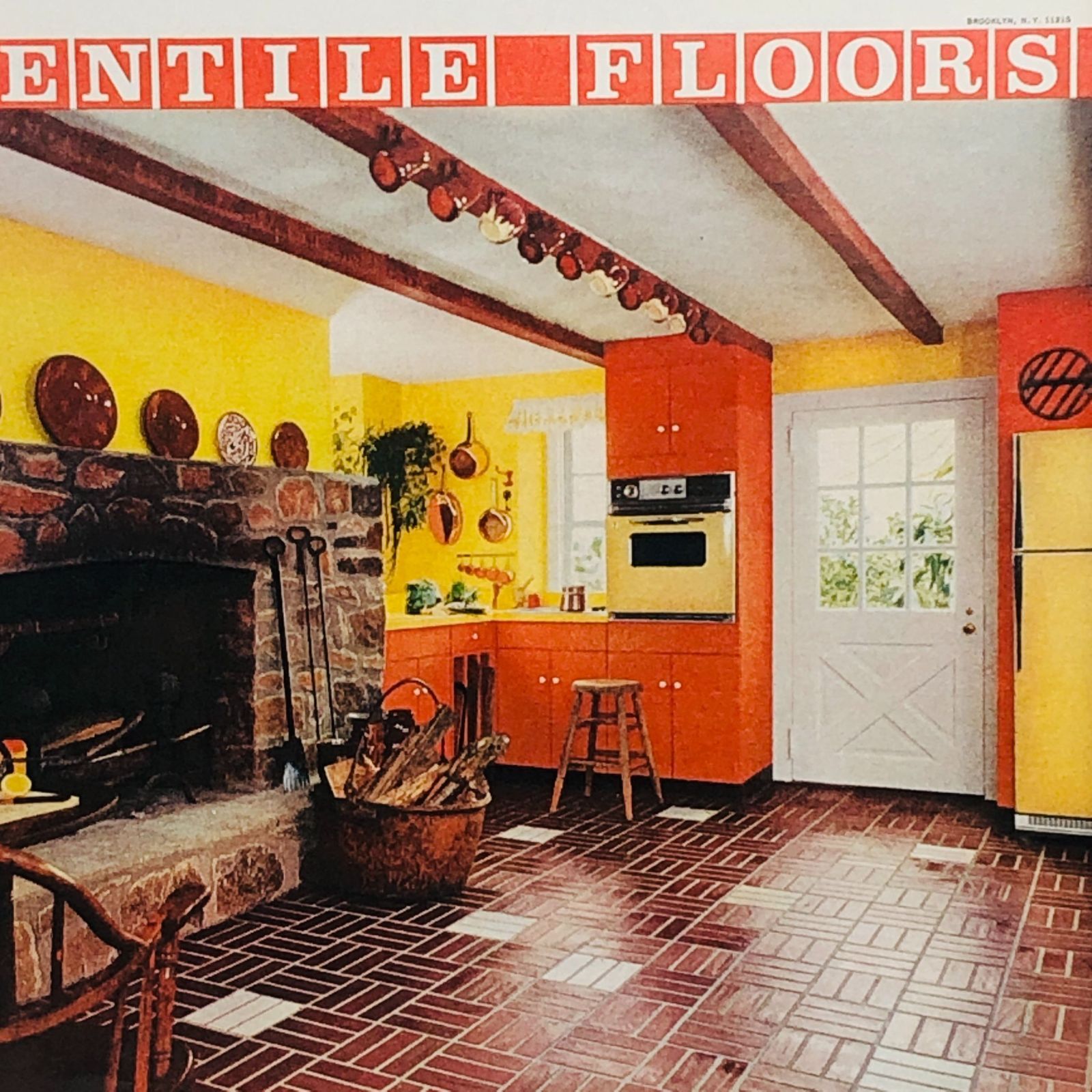 ビンテージ 広告 ポスター 『 ケンタイル フロアーズ レトロ 昭和