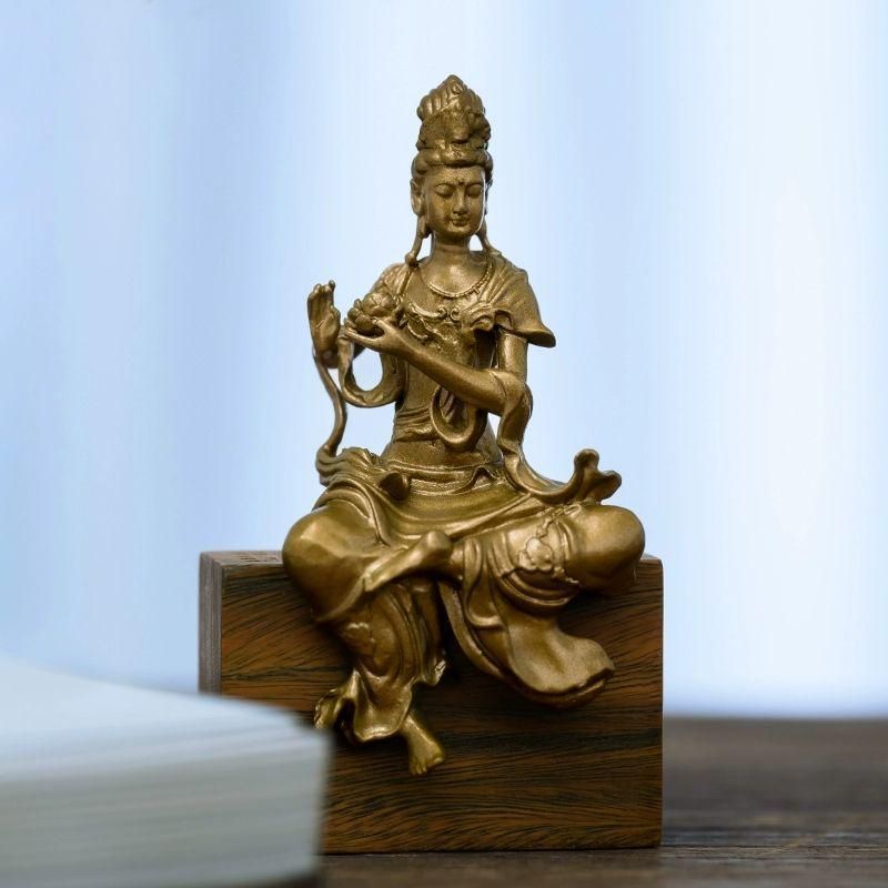 仏教美術 仏像 持蓮自在観音仏像神像 観世音菩薩像 銅製 工芸品 仏教美術 仏像 持蓮自在観音仏像神像 観世音菩薩像 銅製 工芸品 - メルカリ