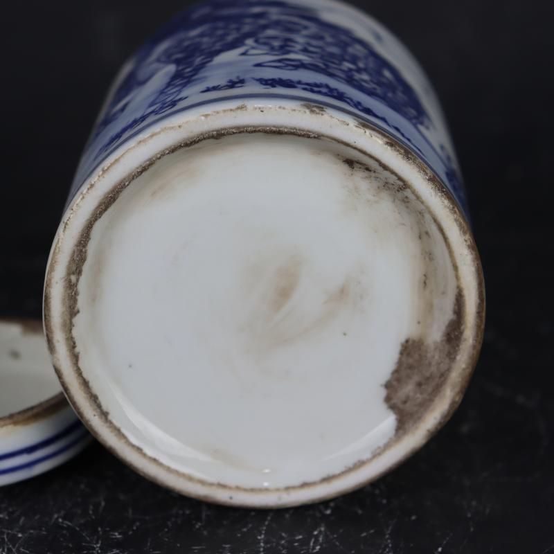 清康熙青花麒麟紋茶壺 茶道具 景徳鎮 陶磁器 装飾品 現代工芸品 美術品