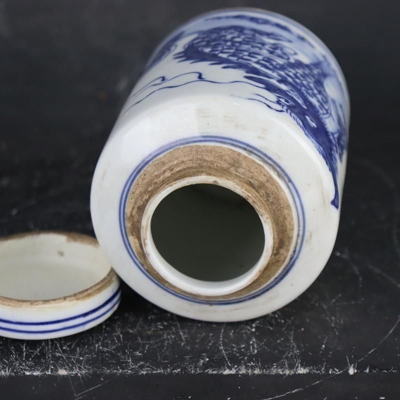 清康熙青花麒麟紋茶壺 茶道具 景徳鎮 陶磁器 装飾品 現代工芸品 美術品