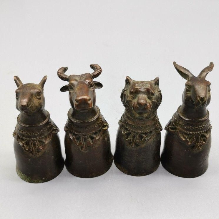 銅 細工 十二支獣首杯 装飾品 現代工芸品 美術品 置物 - メルカリ