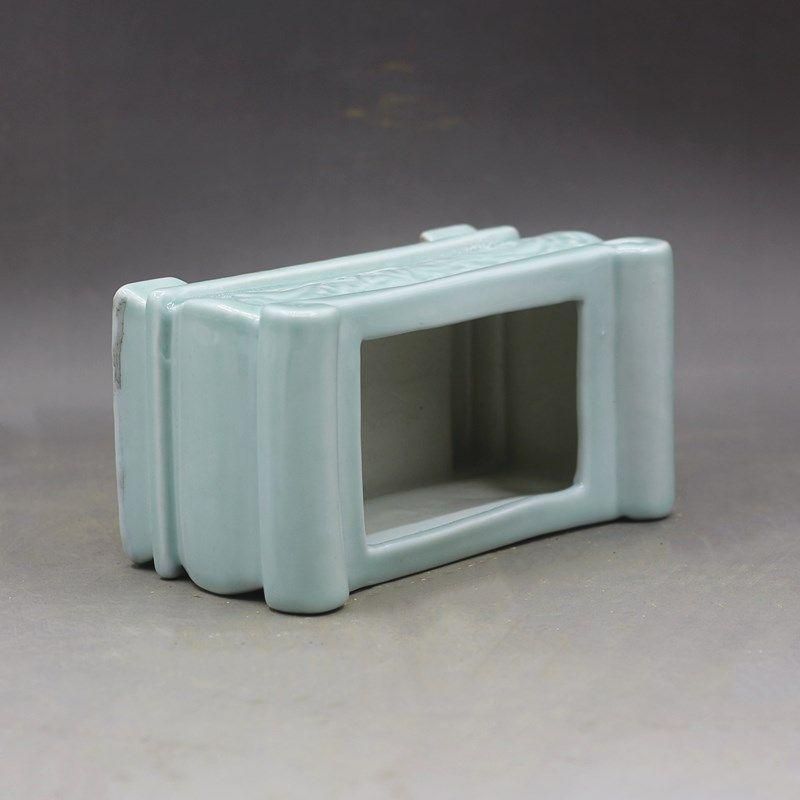 宋汝窯青釉白玉彫刻香炉 景徳鎮 陶磁器 装飾品 現代工芸品 美術品 置物