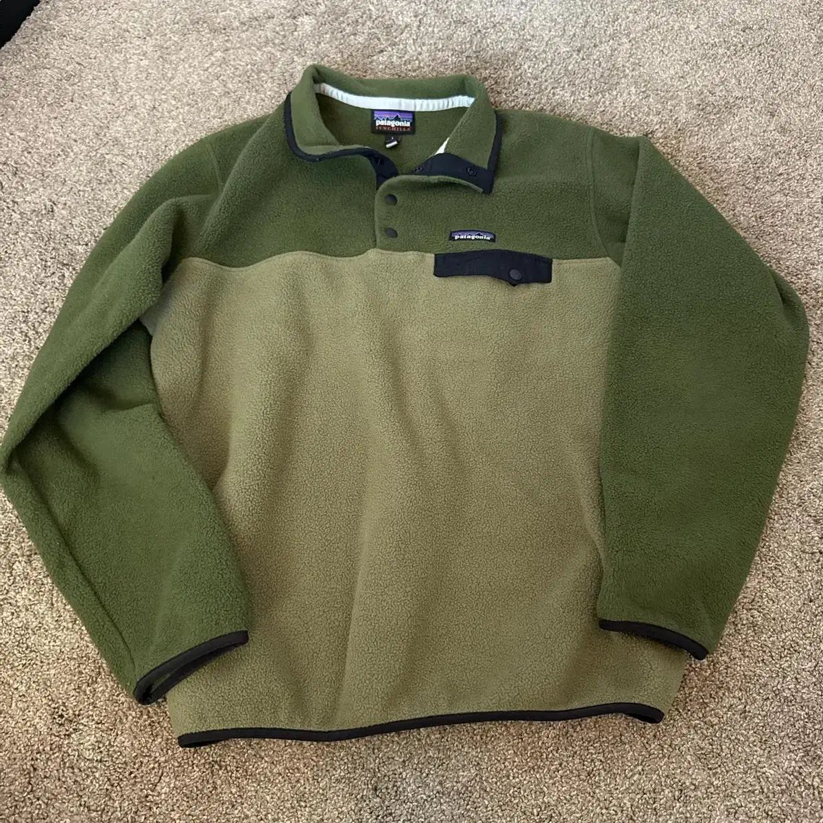 15FW パタゴニア Classic Synchilla スナップT フリース プルオーバー オリーブ セージ