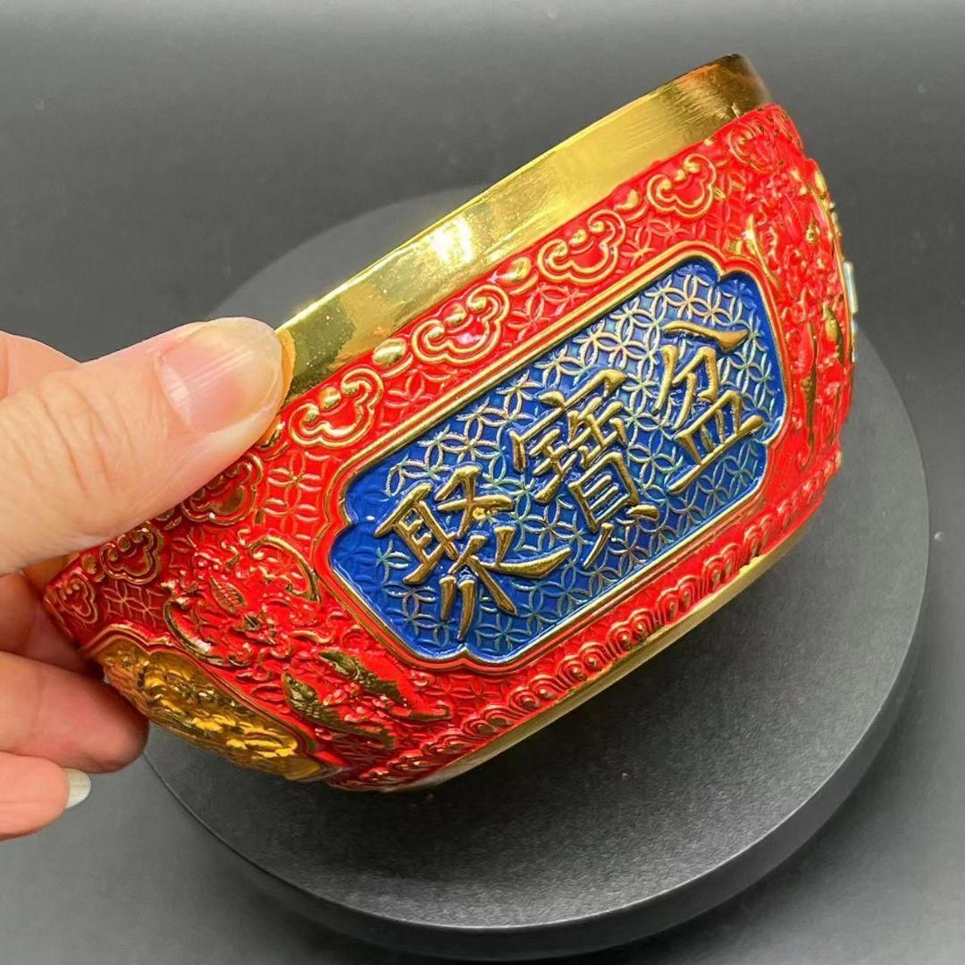 銅製 八宝聚宝盆 装飾品 工芸品 置物 - メルカリ