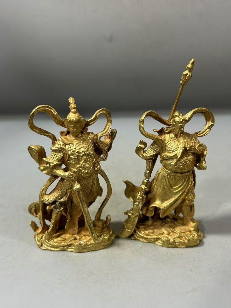 銅製 仏像 韋陀菩薩 関公供養仏 家住宅 茶台 禅意 装飾品 工芸品 置物