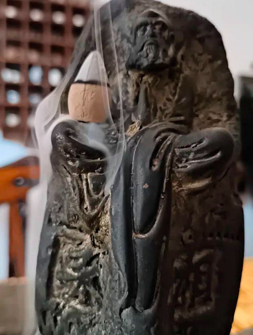 石像 石仏 達磨仏像 案頭 文房 置物 茶道茶台 香挿し 装飾品 工芸品