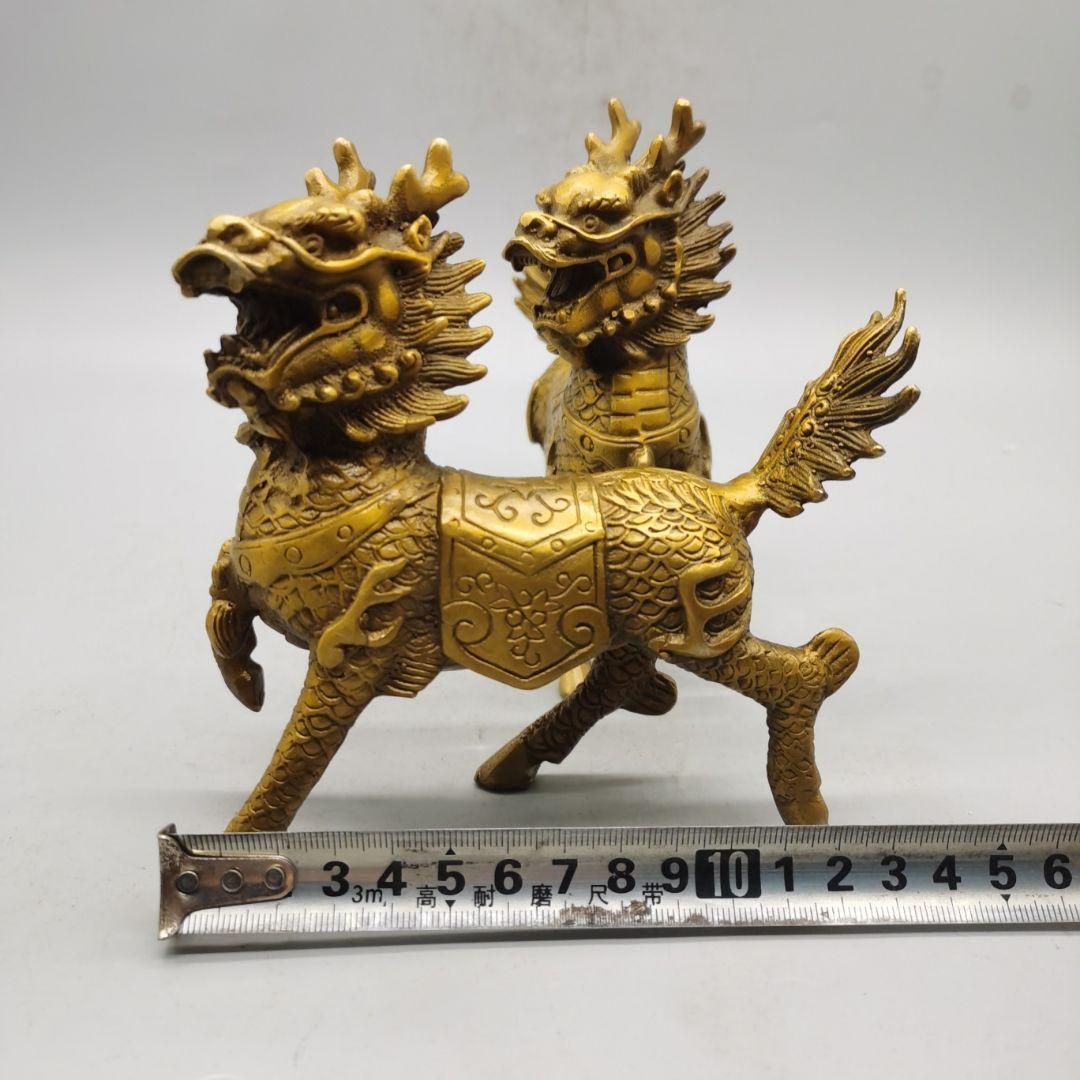 銅器 麒麟 鎮宅 辟邪 開運 風水 招財 置物 装飾品 工芸品 - メルカリ