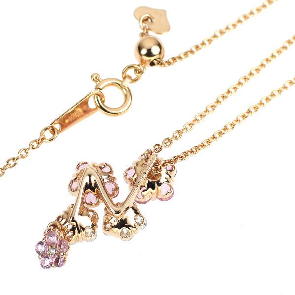 K18PG ピンクサファイア ダイヤモンド ペンダントネックレス 0.60ct D0